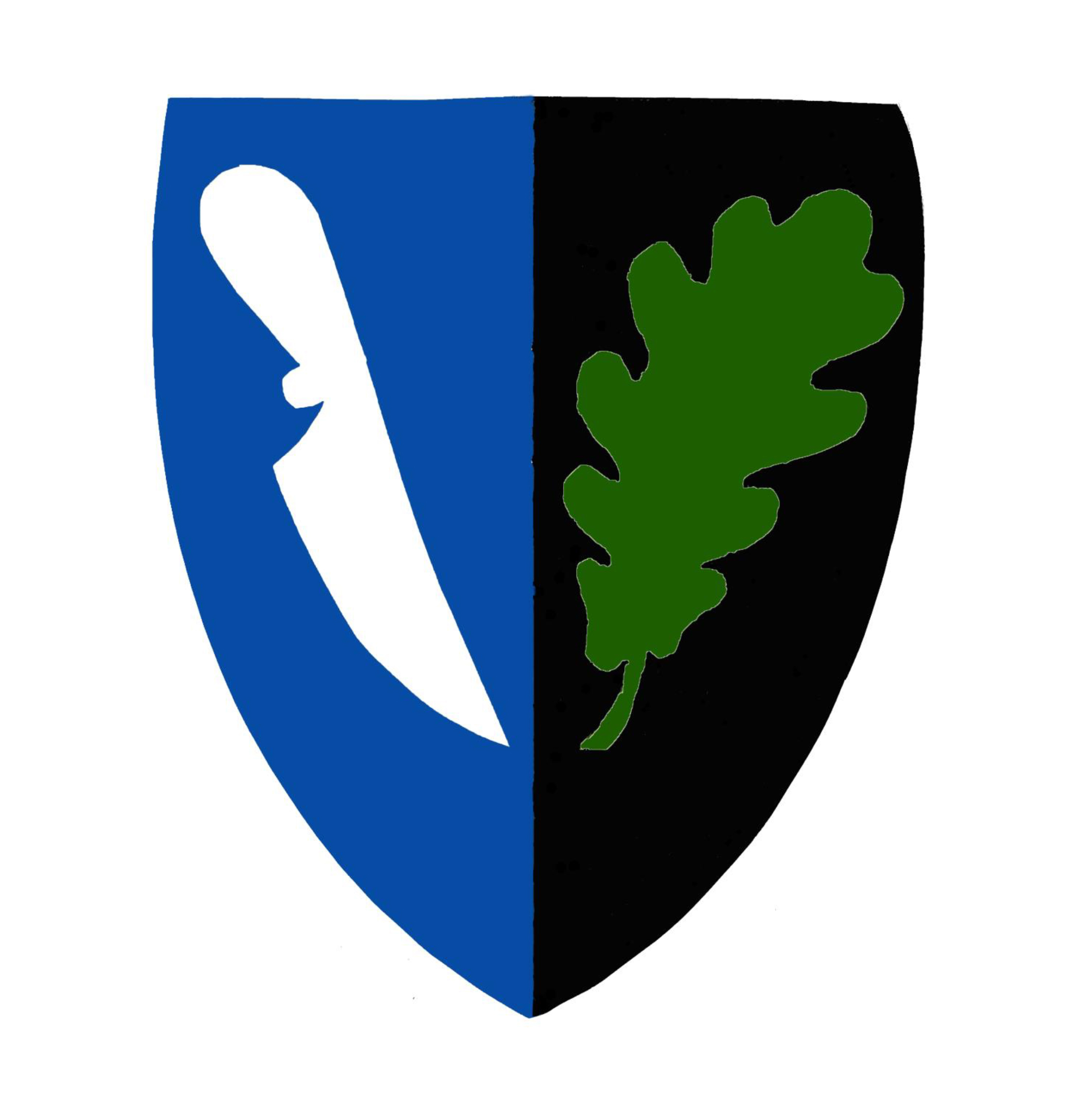Fortidsfamilien sin logo, satt sammen av eit eikeblad og en kniv - gjett hva den kan? Kutte og skjære - Kutschera :-)