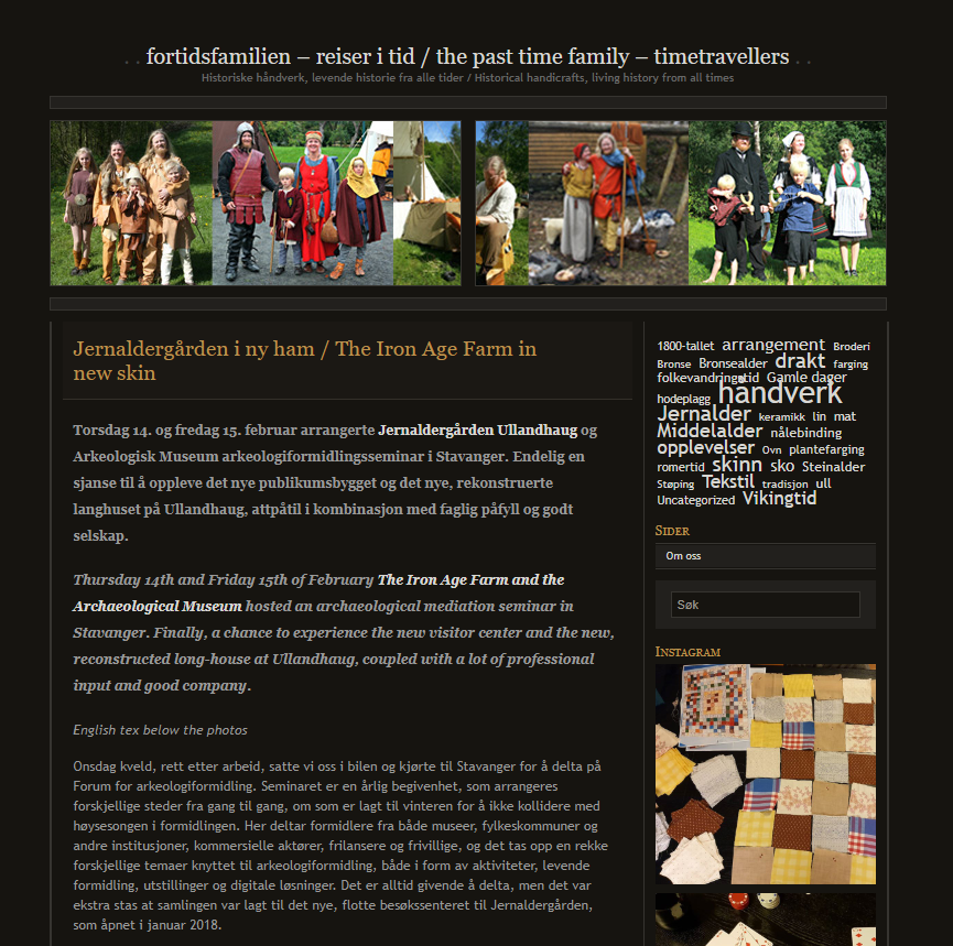 Siste post i den gamle utseende, vi har gjennom årene endret innhold i Om oss, og oppdatert bildet i topplinjen, men utseende forøvrig har vært det samme